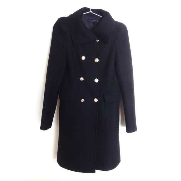 Zara Wool Blend Military Style Coat