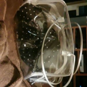 4 piece polka dot /clear traveling case set