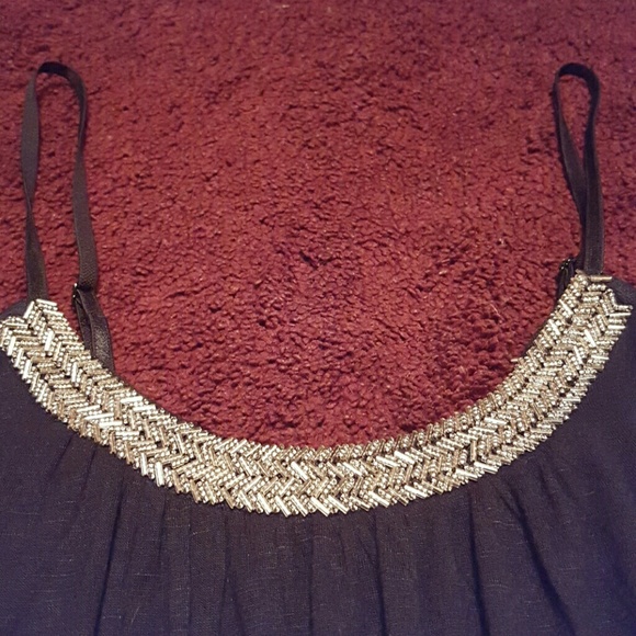 New Candies black long shirt, shiny silver collar - Picture 2 of 3