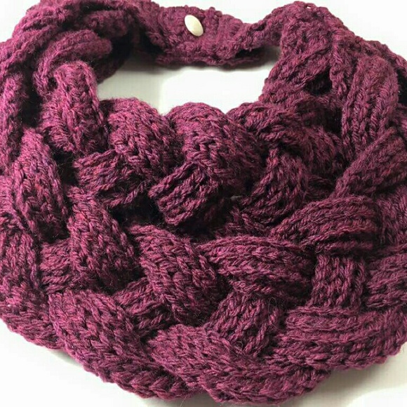 Crochet braided neck warmer, cowl