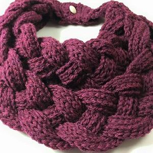 Crochet braided neck warmer, cowl