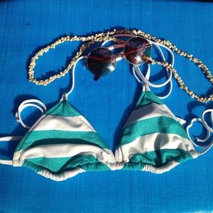 Striped bikini top