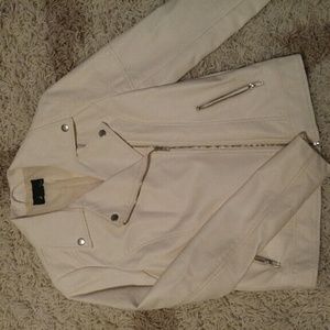 White faux leather jacket