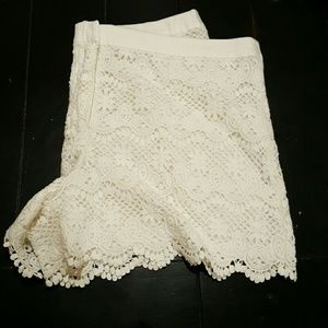White Crochet shorts