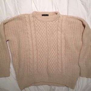 Zara Cream/Tan Cable Knit Sweater