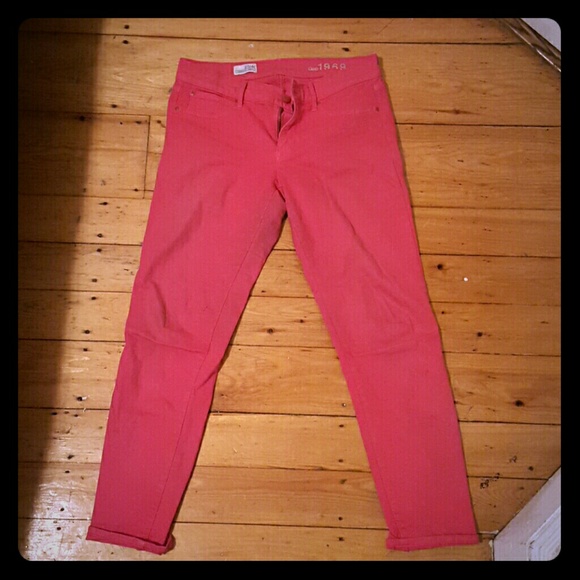 Coral coloured Gap jeans