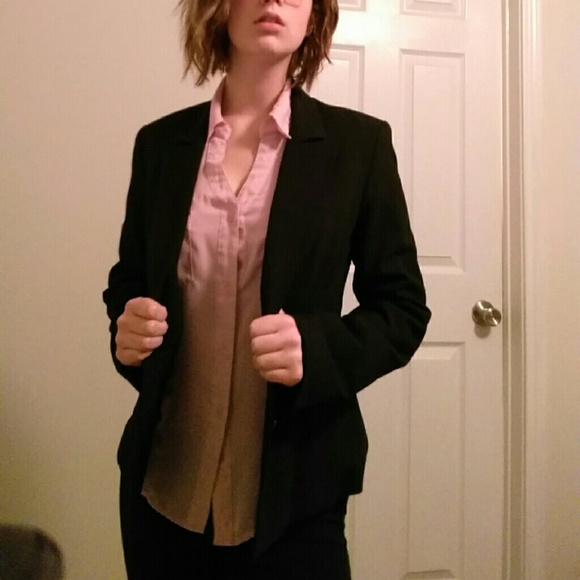 ❌donated❌Black blazer with cheetah print lining
