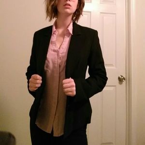 ❌donated❌Black blazer with cheetah print lining