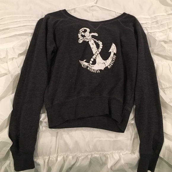 Dark grey sweatshirt, nautical