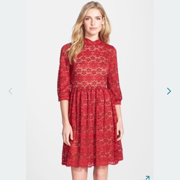 Red lace dress