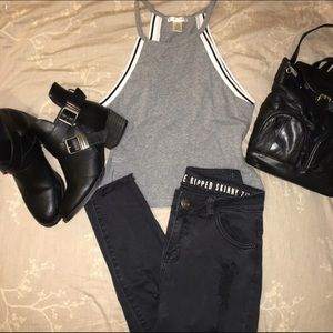 Smokey black ripped jeans