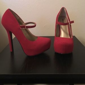 Red Heels with Strap