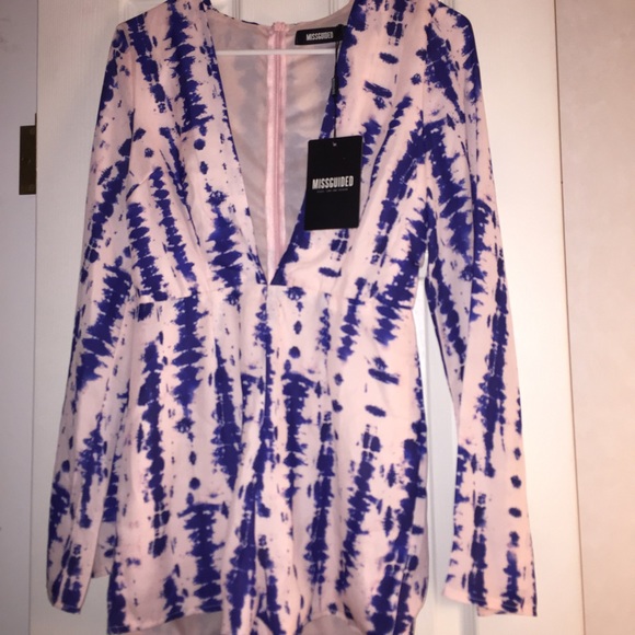 Missguided Other - Multicolored Deep V Plunge Neck Romper