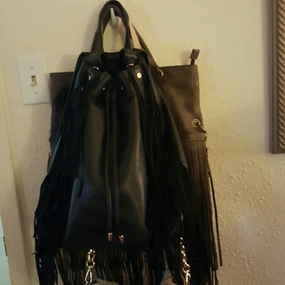 Deux Lux fringe backpack purse