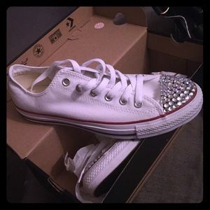 Bling Out All White Converse