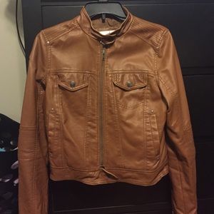 Brown leather jacket