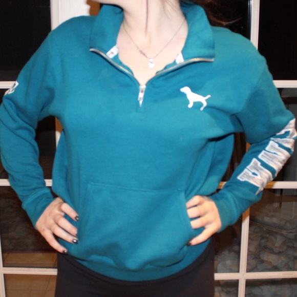PINK/VS turquoise half zip