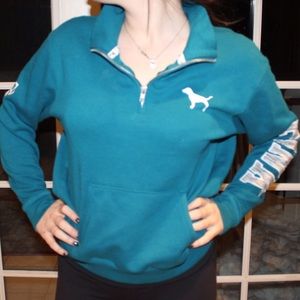 PINK/VS turquoise half zip