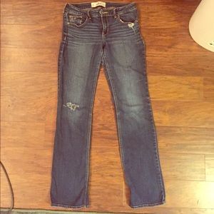 Worn in hollister boot cut jeans