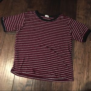 BRANDY MELVILLE Red Striped Mason Top