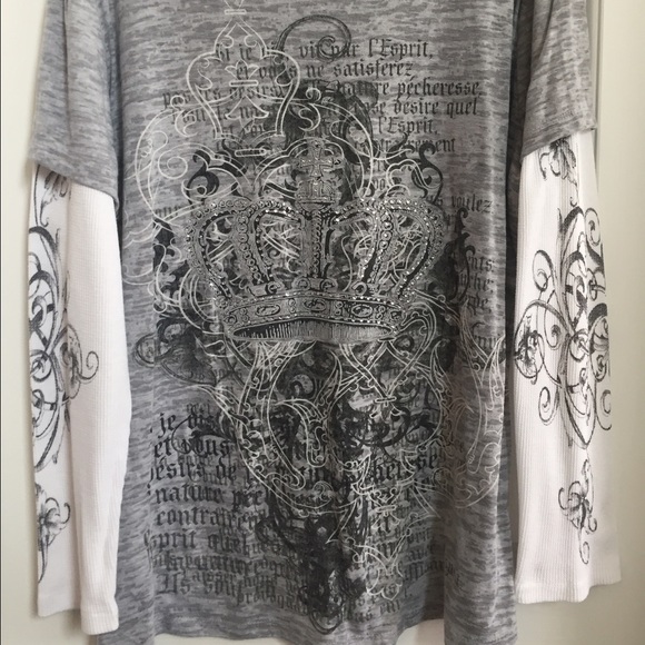 Fashion Bug burn out Long sleeve bling tshirt