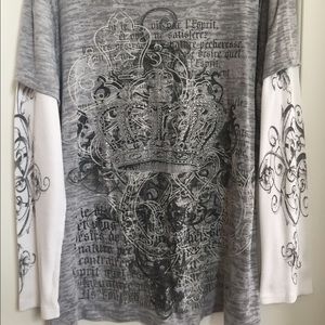 Fashion Bug burn out Long sleeve bling tshirt