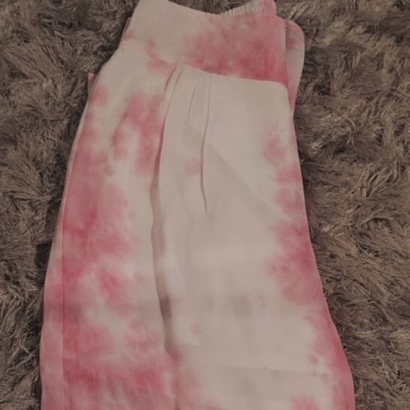 ASOS Pink Tie Dye Wide Leg Beach Pants - Picture 3 of 4