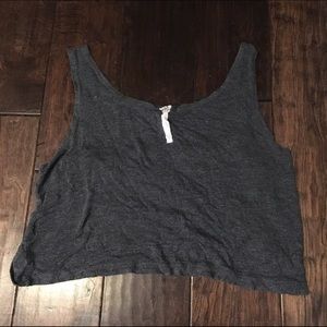 BRANDY MELVILLE Grey Button Crop Tank