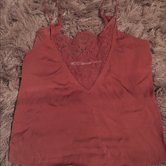 Urban Outfitters Kimchi Blue Lace Orange Silk Top