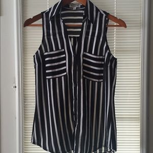 Black and white striped top