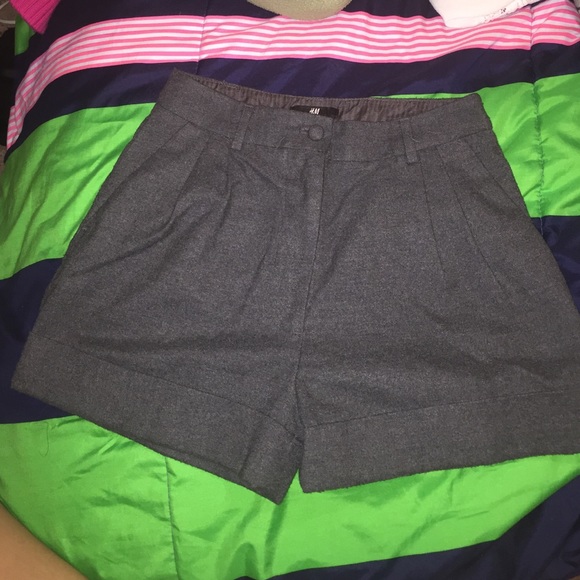 Grey high waste shorts
