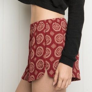 BRANDY MELVILLE Red Printed Shorts