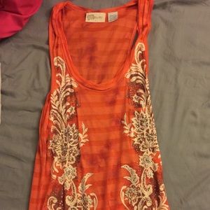 Orange Striped Tank Top