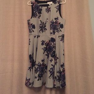 Floral print fit and flare dress