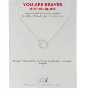 Lilah V "braver than you believe" silver necklace