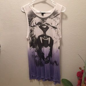 Purple ombré wolf tank/dress