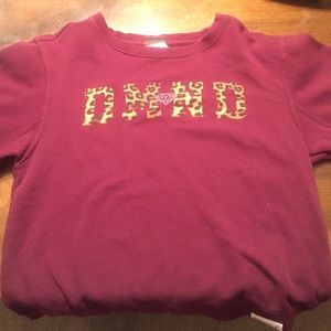 Diamond Supply Co. Leopard Rock Maroon Crew Neck