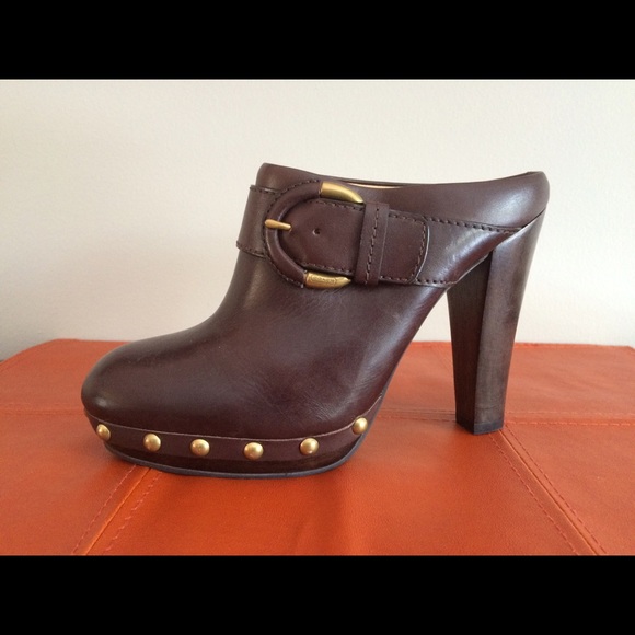 Coach Shoes - Coach high-heel mule dark brown