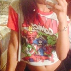 Marvel comic crop top