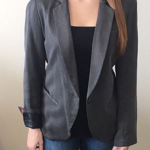 Grey Anthropologie jacket.