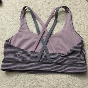 Lululemon energy bra mink berry and black