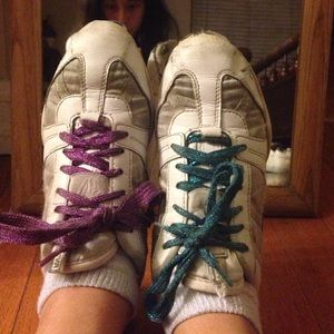 Worn out varsity shoes