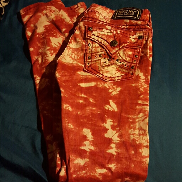 Red tye dye jeans