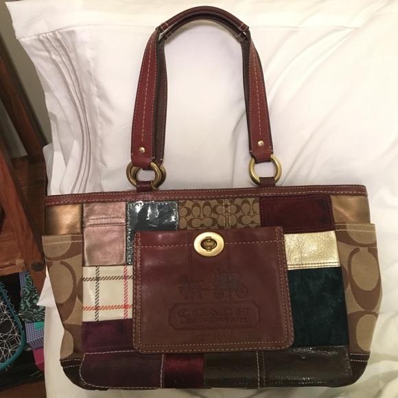 Coach patchwork tote bag
