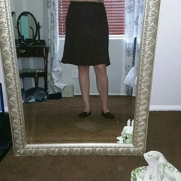 Knee length brown eyelet skirt