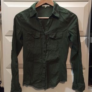 Green button up long-sleeve