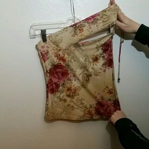 Ya- one shoulder tie tank