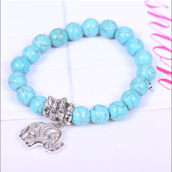 🎉TGIF SALE Turquoise bead  elephant Bracelet