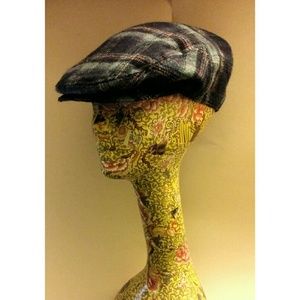Blue & Red Plaid Flat Cap