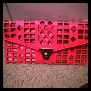 Coral laser cut clutch